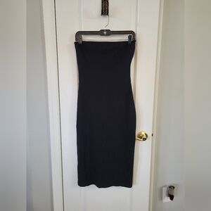 Marcella Natalia European Ponte Strapless Bodycon Tube Midi Dress Black Small